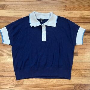 Saks Fifth Avenue Contrast Trim Polo Womens Large